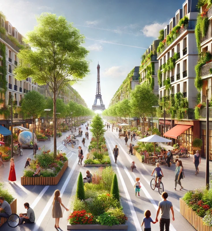 🌱 Paris se met au vert : 500 rues piétonnes et végétalisées, une révolution urbaine en marche
